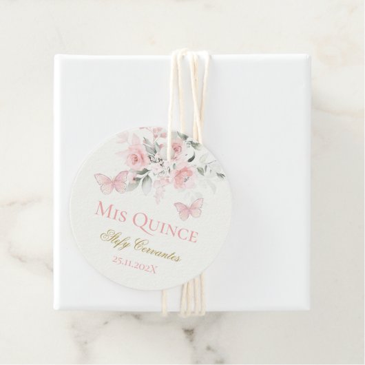 Pink Butterfly Quinceañera Geschenkanhänger (Beispiel)