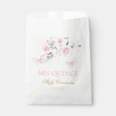 Pink Butterfly Quinceañera Geschenktütchen (Vorderseite)