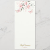 Pink Butterfly Quinceañera Menükarte (Rückseite)