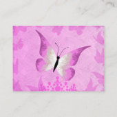 Pink Butterfly Quinceañera RSVP Karte (Rückseite)