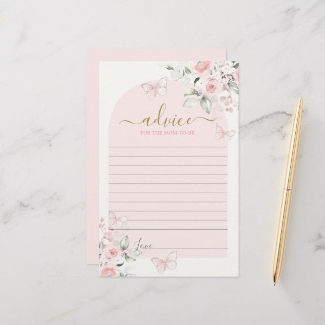 Pink Butterfly-Ratschlag für die Mama, die Karte s (Vorderseite/Rückseite Beispiel)