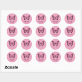 Pink Butterfly Runder Aufkleber (Blatt)