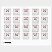 Pink Butterfly Save the Date Stickers (Blatt)