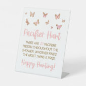 Pink Butterfly Schnuller Hunt Baby Showspiel Sockelschild (Vorderseite)