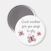 Pink Butterfly-Sprichwort Magnet (Vorderseite/Rückseite)