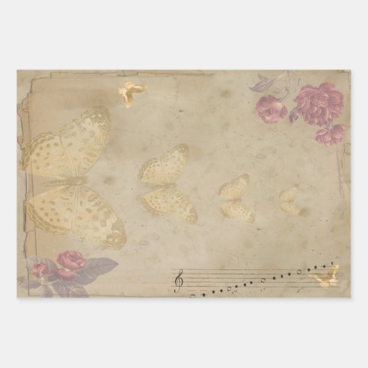 Pink Butterfly Symphony Geschenkpapier Set (Vorderseite 3)