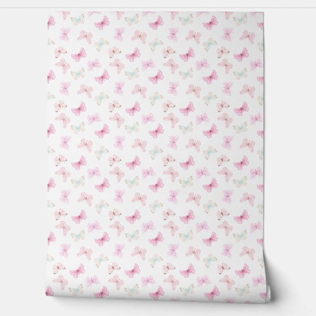 PINK BUTTERFLY TAPETE (Abrollen)