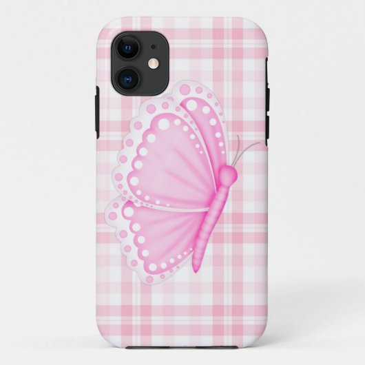PINK BUTTERFLY TELEFONFALLMATTE Case-Mate iPhone HÜLLE (Rückseite)