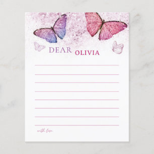 Pink Butterfly Thema Geburtstag Zeit Kapsel Hinwei