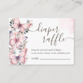 Pink Butterfly Theme | Windelwanne für Babydusche Begleitkarte (Vorderseite)