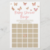 Pink Butterfly Themed Bingo Baby Showspiel Briefpapier (Vorderseite)