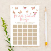 Pink Butterfly Themed Bingo Brautparty Game Briefpapier