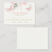 Pink Butterfly UAWG Quinceanera Begleitkarte (Vorne/Hinten)