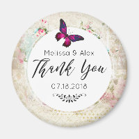 Pink Butterfly und Shabby Vintage Rose Hochzeit