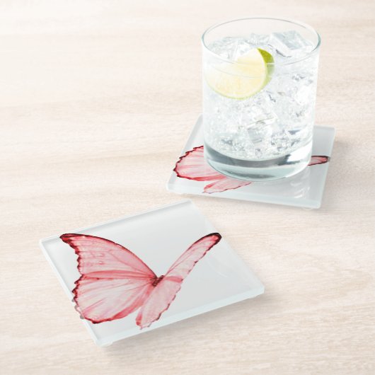 Pink Butterfly Untersetzer (Schrägansicht)