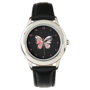 Pink Butterfly Watch - Farbe wählen Armbanduhr