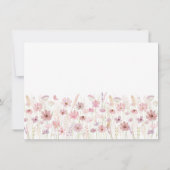 Pink Butterfly Wildflowers Baby Shower Dankeskarte (Rückseite)