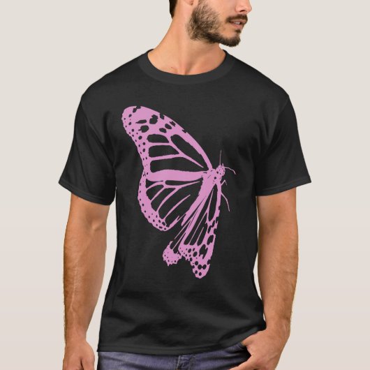 Pink Butterfly Women's Artistic and Minimal Aesthe T-Shirt (Vorderseite)