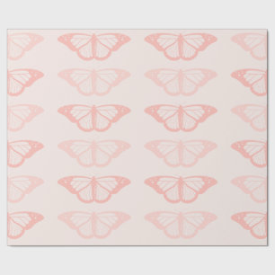 Pink Butterfly Wrapping Paper Geschenkpapier
