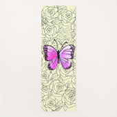 Pink Butterfly Yoga Matte mit Rose - Benutzerdefin (Vorderseite)