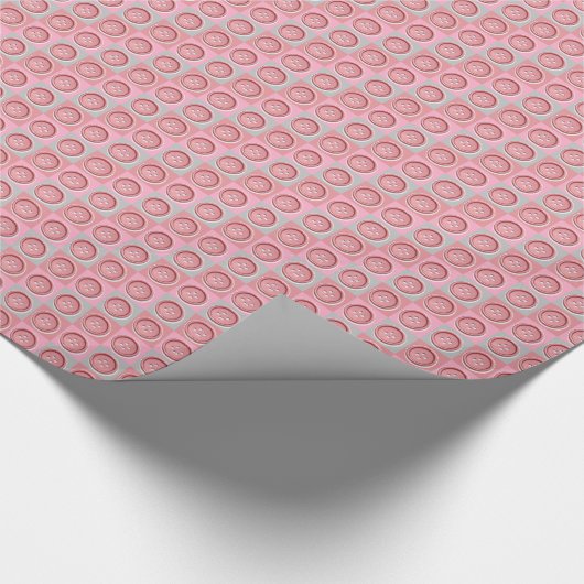 Pink Button Checked Pattern Geschenkpapier (Ecke)