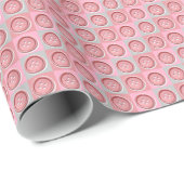 Pink Button Checked Pattern Geschenkpapier (Rolleneckpunkt)