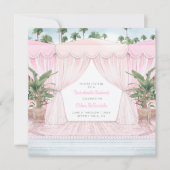 Pink Cabana Bachelorette Wochenende + Ausflug Einladung (Vorderseite)