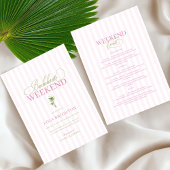 Pink Cabana Stripe Palm Beach Bachelorette Party Einladung