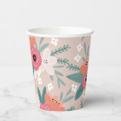 Pink Cabbage Rose Papier Cups Pappbecher (Links)