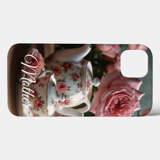 Pink Cabbage Rose Tea iPhone / iPad case (Rückseite (Horizontal))