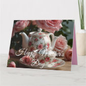 Pink Cabbage Rose Tea Karte (Vorderseite)