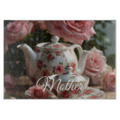 Pink Cabbage Rose Tea Schneidebrett (Vorderseite)