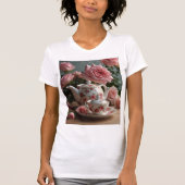Pink Cabbage Rose Tee (Vorderseite)