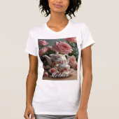 Pink Cabbage Rose Tee (Vorderseite)