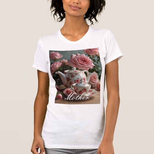 Pink Cabbage Rose Tee (Vorderseite)