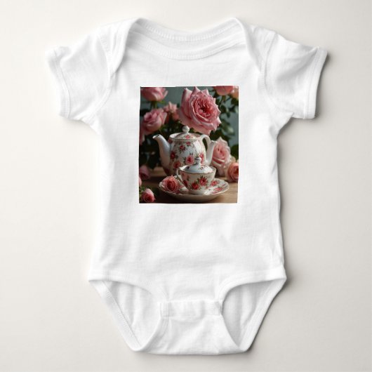 Pink Cabbage Rose Tee (Vorderseite)