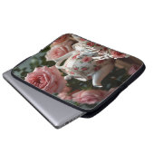 Pink Cabbage Rose Tee Laptopschutzhülle (Vorne Knopf)