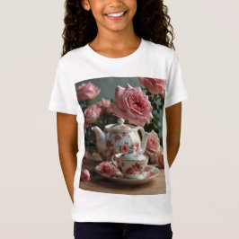 Pink Cabbage Rose Tee T - Shirt