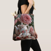 Pink Cabbage Rose Tee Tasche (Von Nahem)