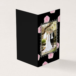 Pink Cabbage Roses and Black Lace Wedding