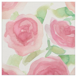 Pink Cabbage Roses English Country Floral  Stoff