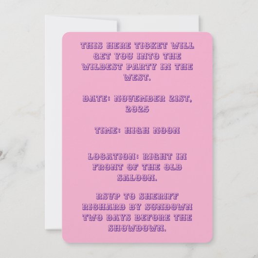 Pink Cacti Batch Einladung (Rückseite)