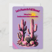 Pink Cacti Batch Einladung (Vorderseite)