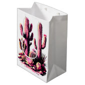 Pink Cacti Batch Mittlere Geschenktüte (Vorderseite Schrägansicht)