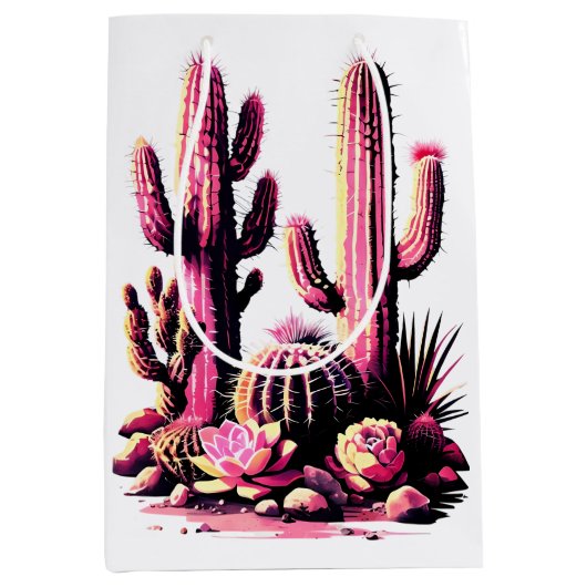 Pink Cacti Batch Mittlere Geschenktüte (Vorderseite)