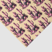 Pink Cacti Batch-Tan Background Seidenpapier (Ausschnitt)