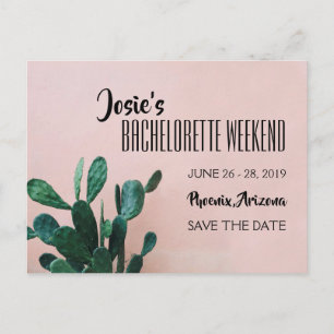 Pink Cactus Bachelorette Weekend Postkarte