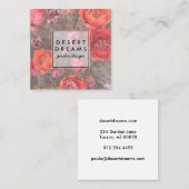 Pink Cactus Blume Desert Garden Foto Travel Quadratische Visitenkarte (Vorne/Hinten)