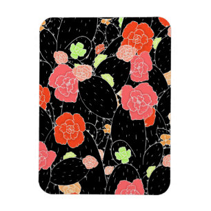 Pink Cactus Blume Sketch Magnet