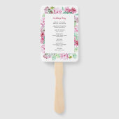 Pink Cactus Blume Succulents Wedding Program Fächer (Rückseite)